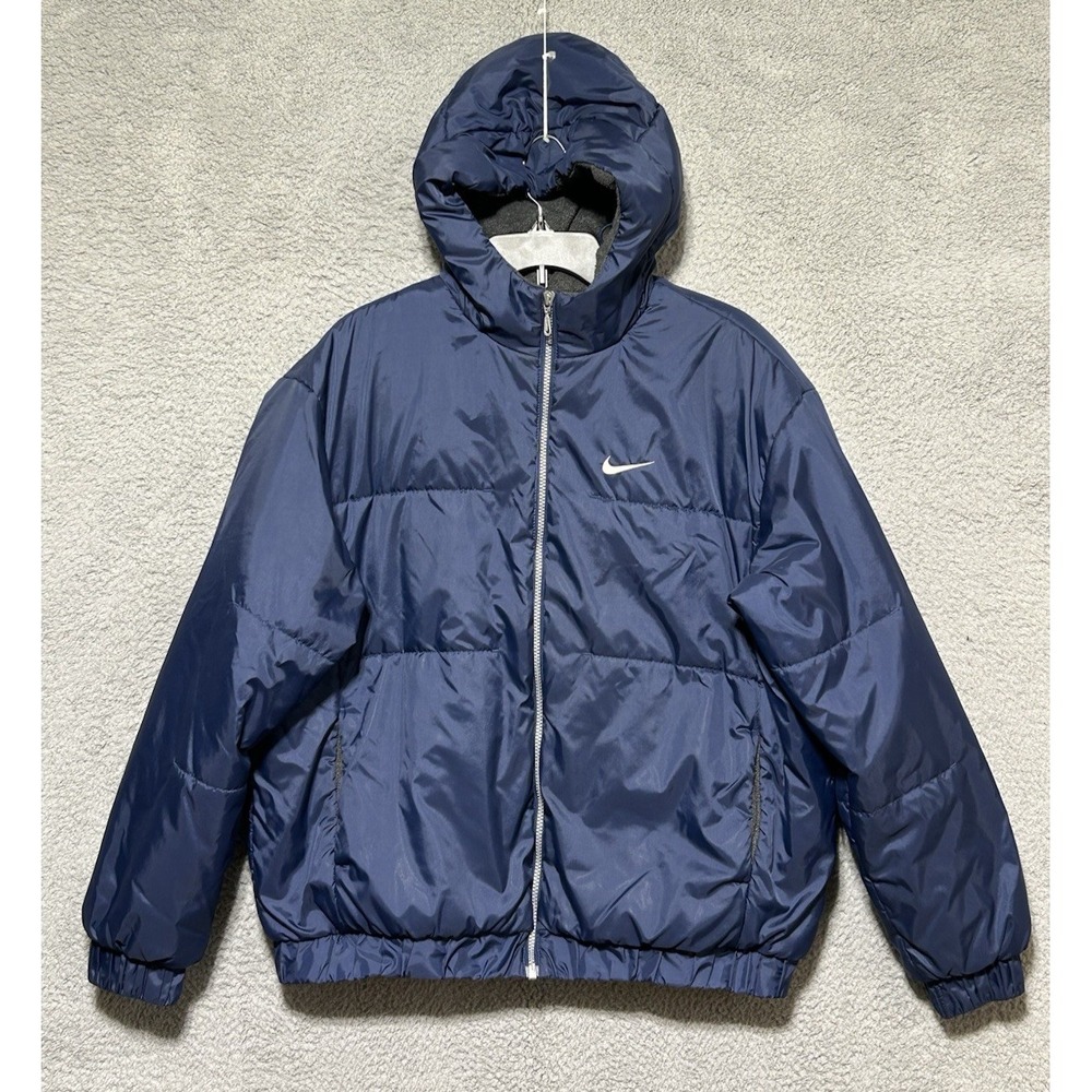 Nike Vintage Puffer Parka Jacket Youth XL 16-18 Hooded Longline Quilted Coat